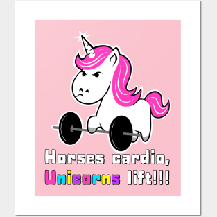 Unicorns fitness, barbell unicorn, gym girl, fitness Posters and Art